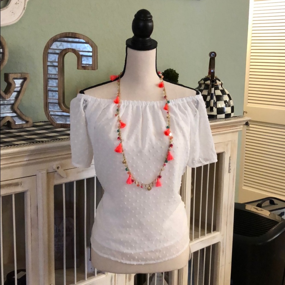White off the shoulder top